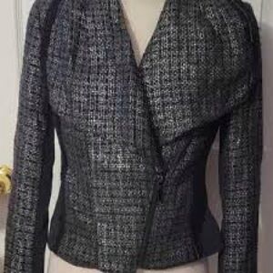 Cache Black and Gray Tweed Blazer